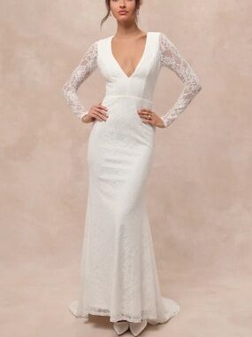 NWT Lulus Emmersyn White Lace Backless Maxi Dress